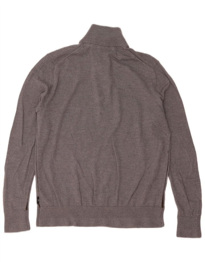 Pulover pentru bărbați TED BAKER, cu fermoar, cu gât, mărime 6 2XL, lână gri