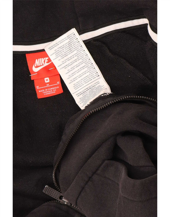 Pulover Nike pentru bărbați, cu fermoar, bumbac mediu negru