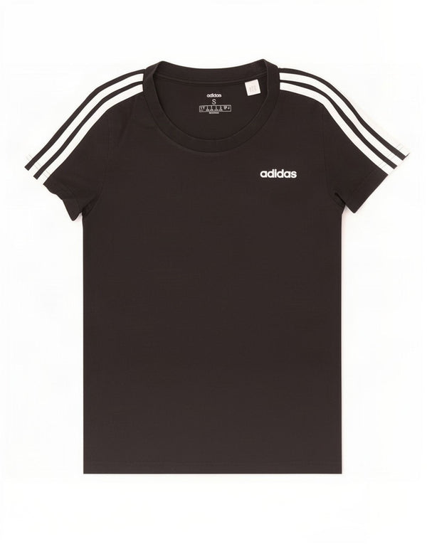 Adidas Womens T-Shirt Top UK 8/10 Small Black Cotton