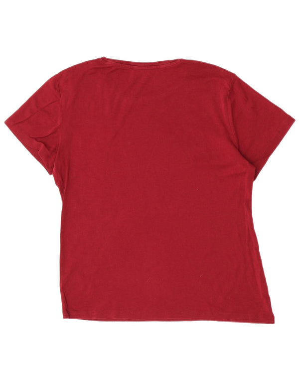 Top tricou Tommy Hilfiger pentru femei UK 20 2XL Bumbac Burgundy