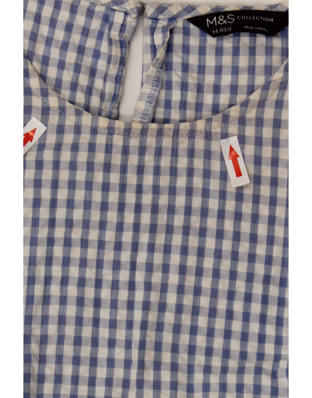 Rochie Maxi pentru femei Marks & Spencer UK 14 Medium Blue Gingham Bumbac