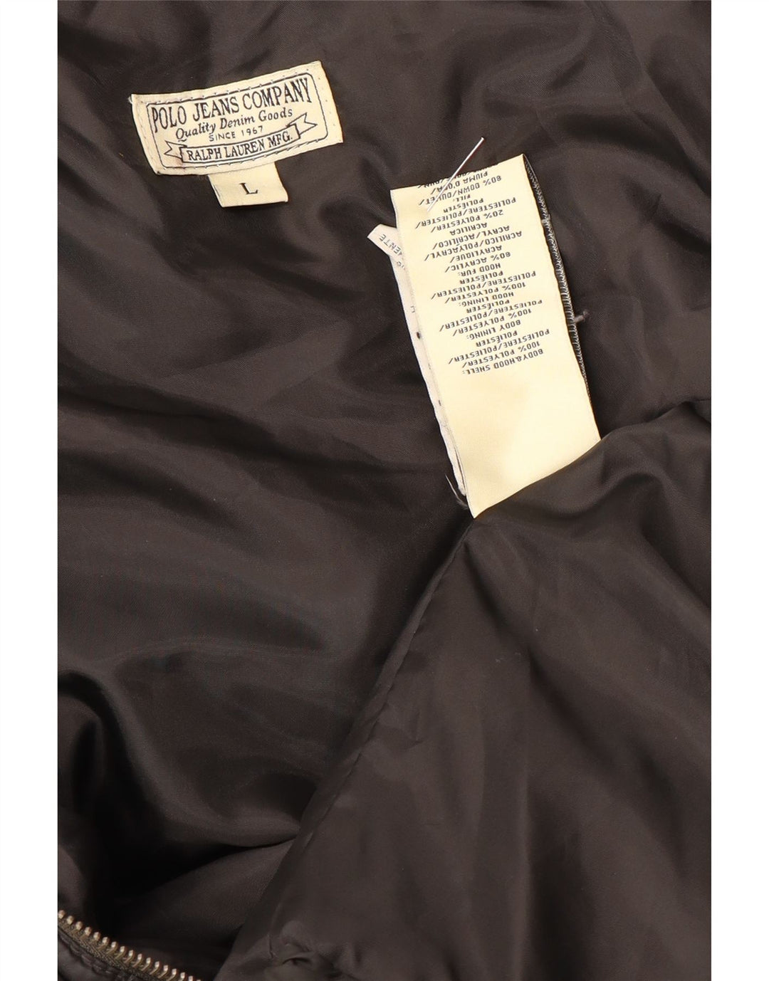 Jachetă căptușită pentru femei RALPH LAUREN UK 14 Poliester negru mare