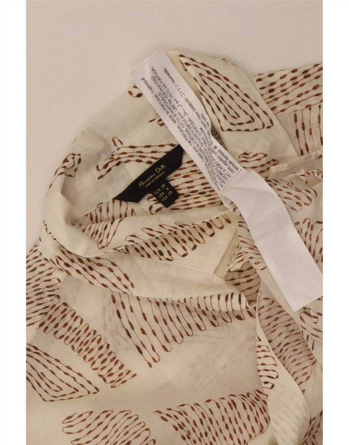 Cămașă pentru femei Massimo Dutti cu model abstract EU 38 Bumbac alb mic