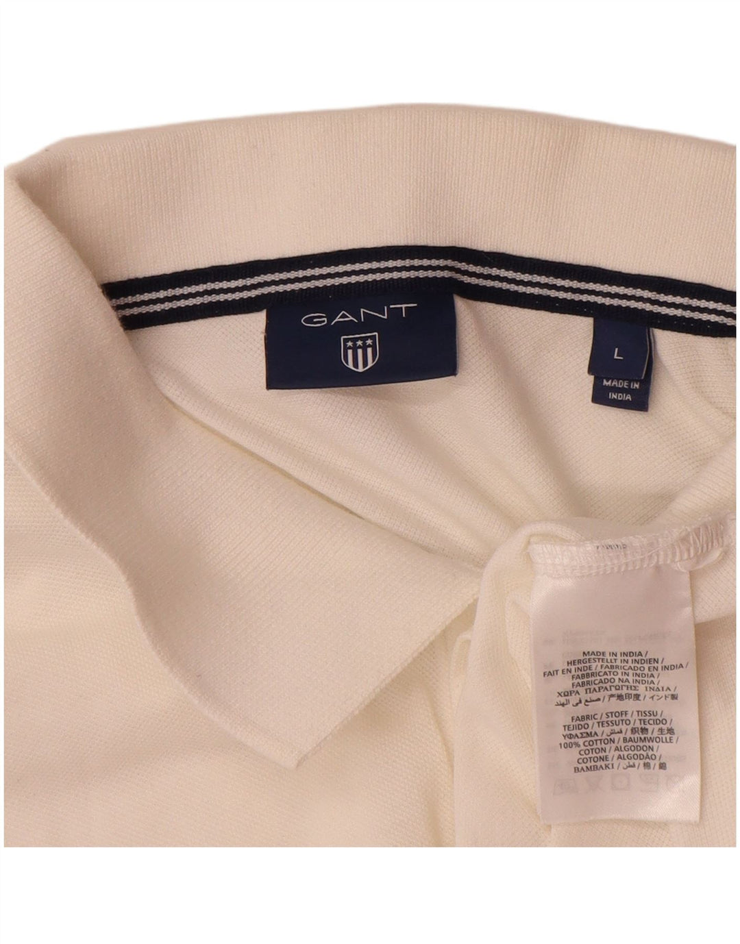Tricou polo pentru bărbați Gant, mare, alb, din bumbac