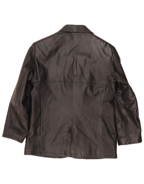 Geaca de piele GB.PEDRINI pentru femei IT 44 Medium Black Leather