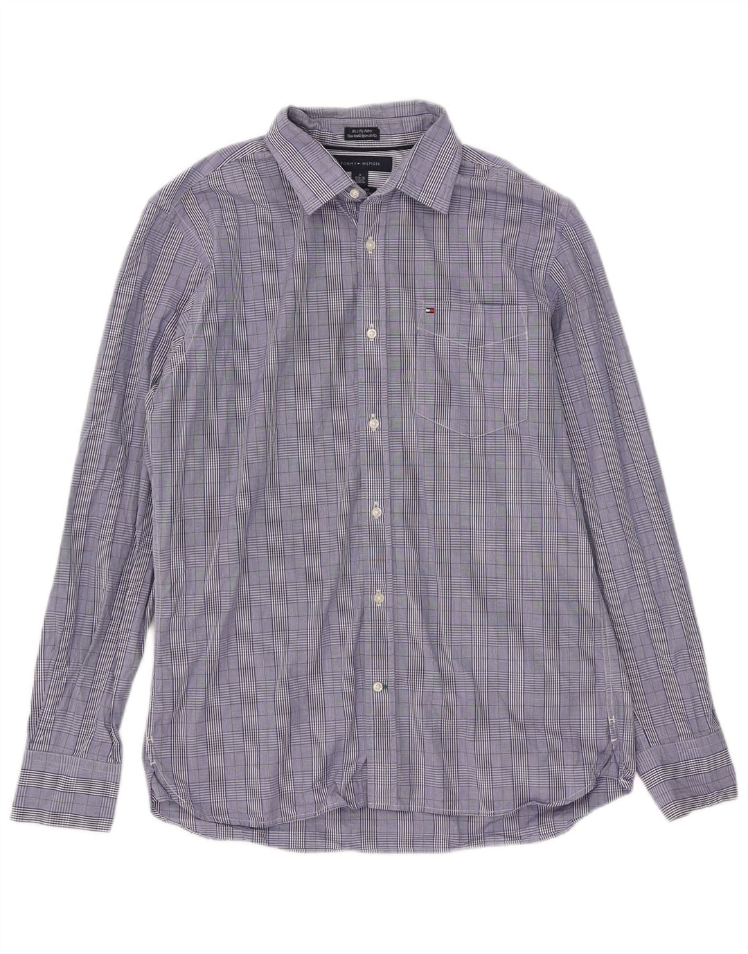 Cămașă personalizată pentru bărbați Tommy Hilfiger Mărimea 15 1/2 16 Medium Blue Check