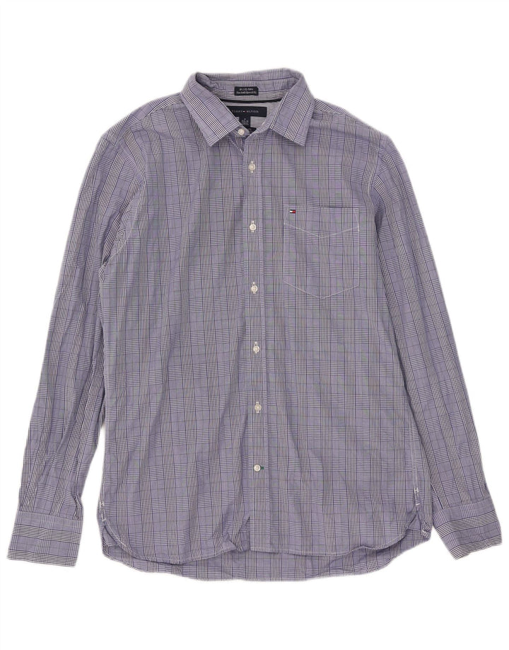 Cămașă personalizată pentru bărbați Tommy Hilfiger Mărimea 15 1/2 16 Medium Blue Check