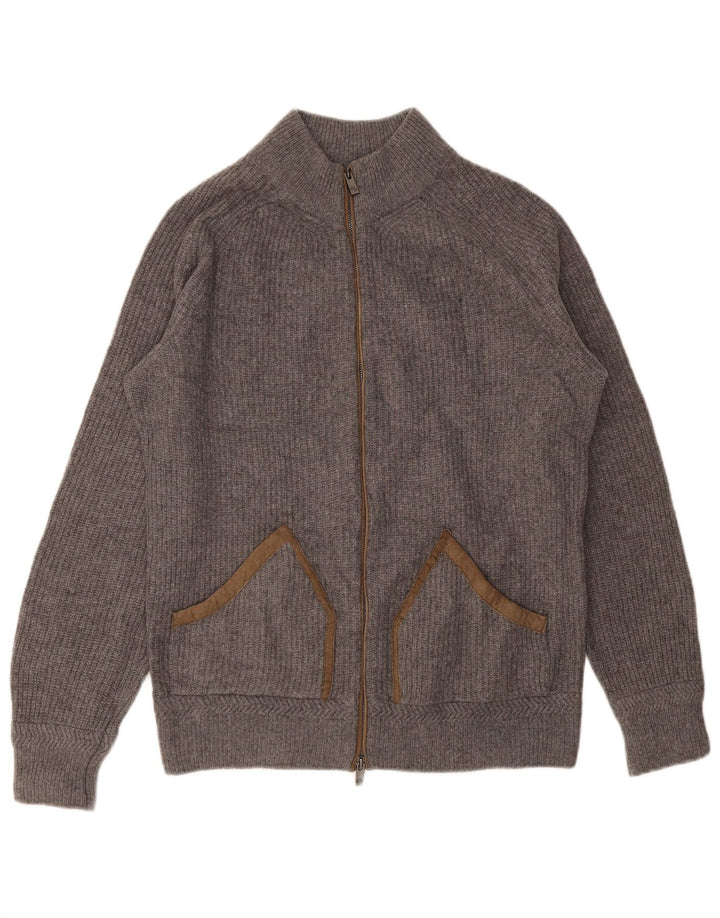 Cardigan pentru bărbați MASSIMO DUTTI, lână mare, gri