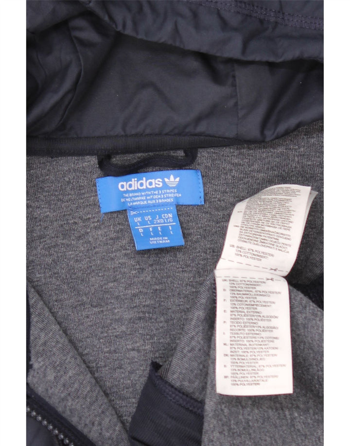Pulover Adidas pentru bărbați, cu fermoar, poliester, albastru mare