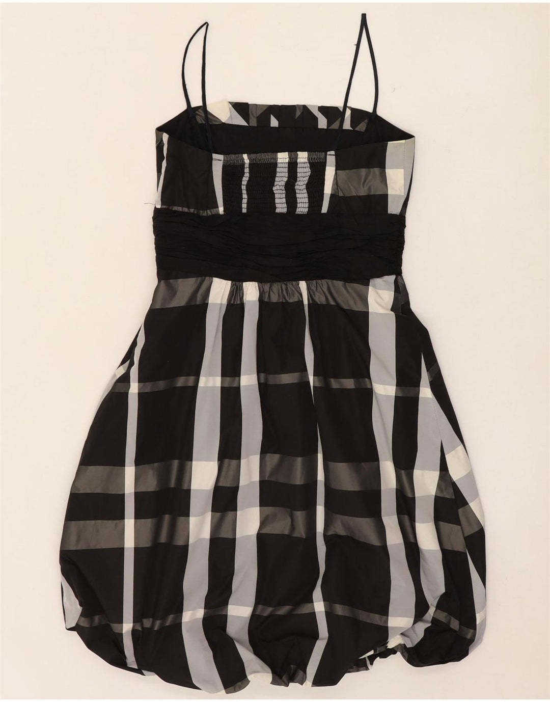 Rochie Bubble fără mâneci pentru femei Zara UK 8, poliester cu carouri negru
