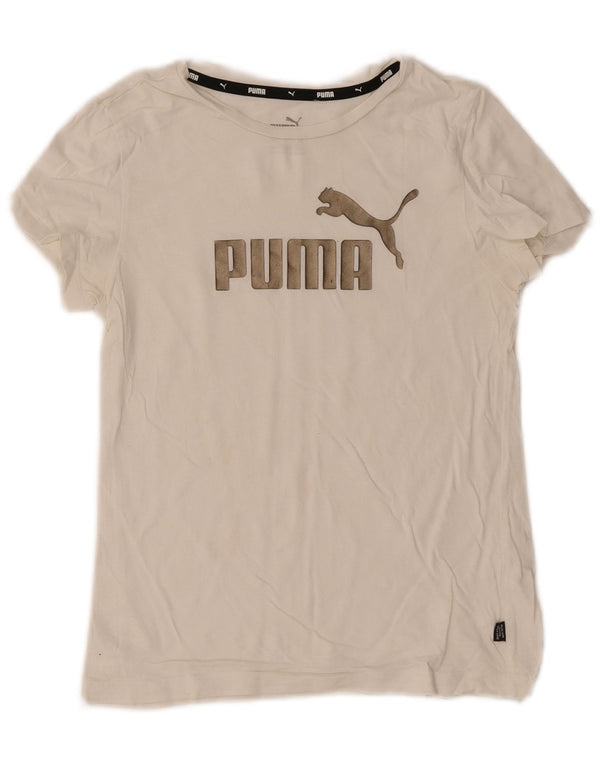 Tricou grafic Puma Fete Top 11-12 Ani Alb