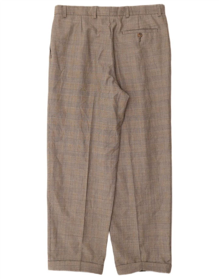 Marks & Spencer Pantaloni de costum pentru bărbați St. Michael Pegged W32 L29 Gri Check