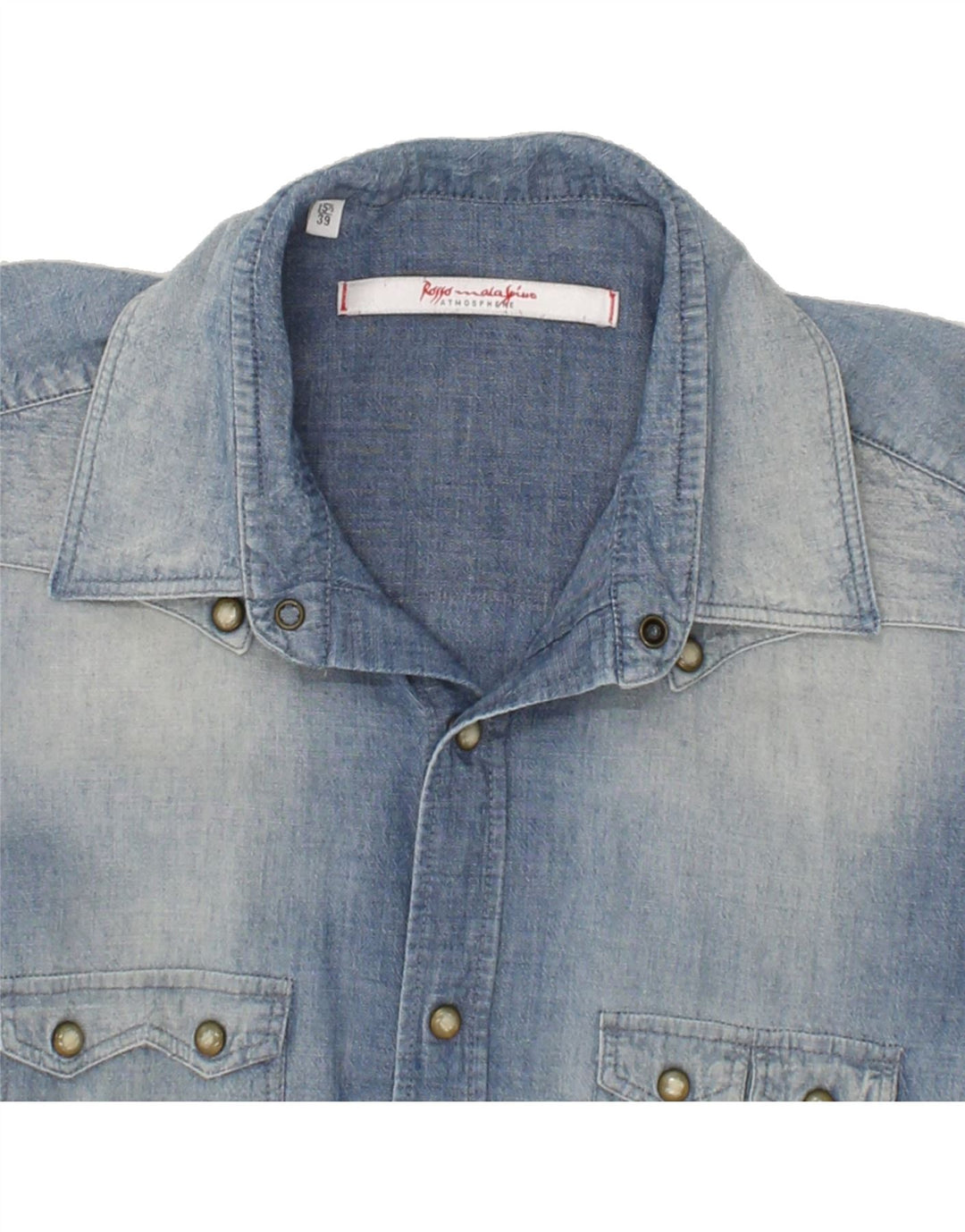 ATMOSPHERE Mens Denim Shirt Size 15 1/2 39 Medium Blue Vintage Atmosphere and Second-Hand Atmosphere from Messina Hembry 