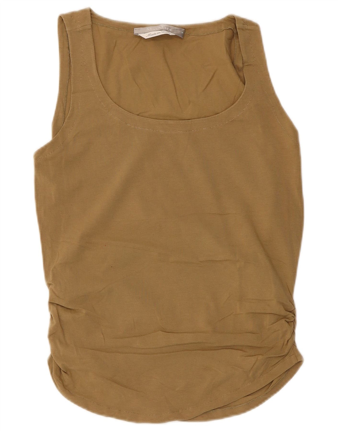 Max Mara Femei Fără mâneci Vest Vest Top UK 12 Medium Bej Bumbac