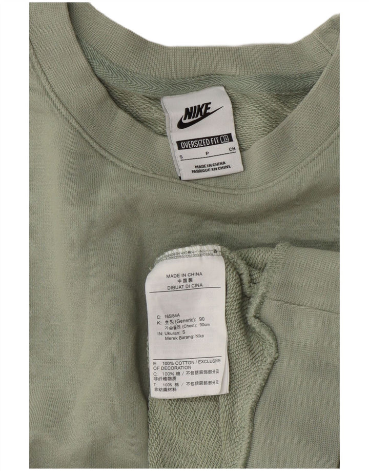 Pulover supradimensionat pentru femei Nike UK 10 Bumbac verde mic
