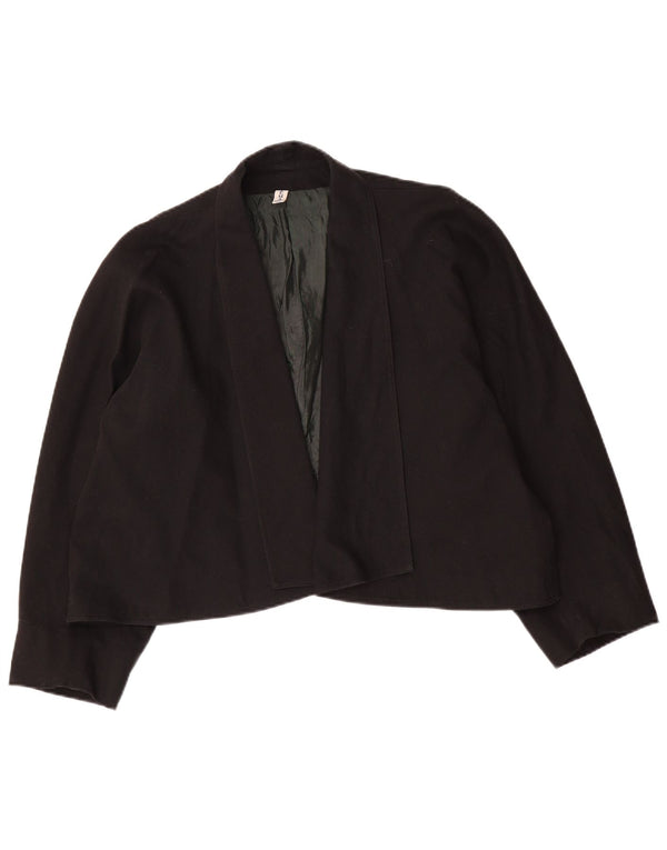 Jachetă Vintage pentru femei Crop Open Blazer IT 48 XL Negru