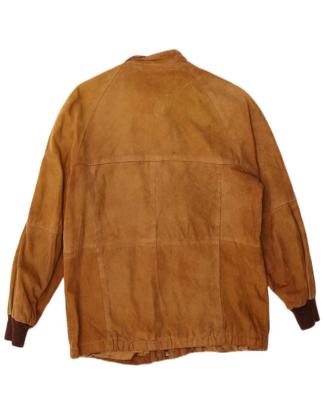 Jachetă Bomber din piele intoarsa pentru femei vintage UK 12 din piele maro medie