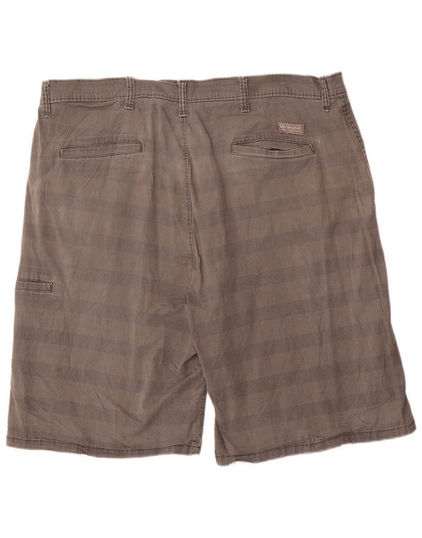 Pantaloni scurți chino Wrangler pentru bărbați W40 XL, bumbac cu dungi gri