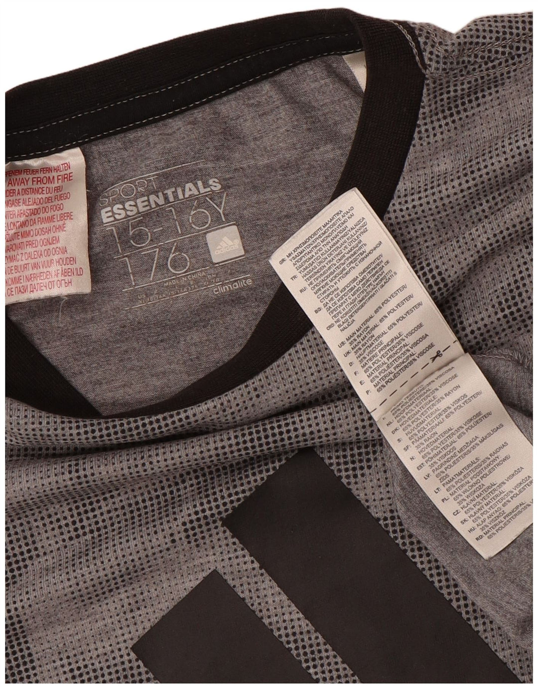 Tricou grafic Adidas Climalite pentru băieți Top 15-16 ani Camuflaj gri