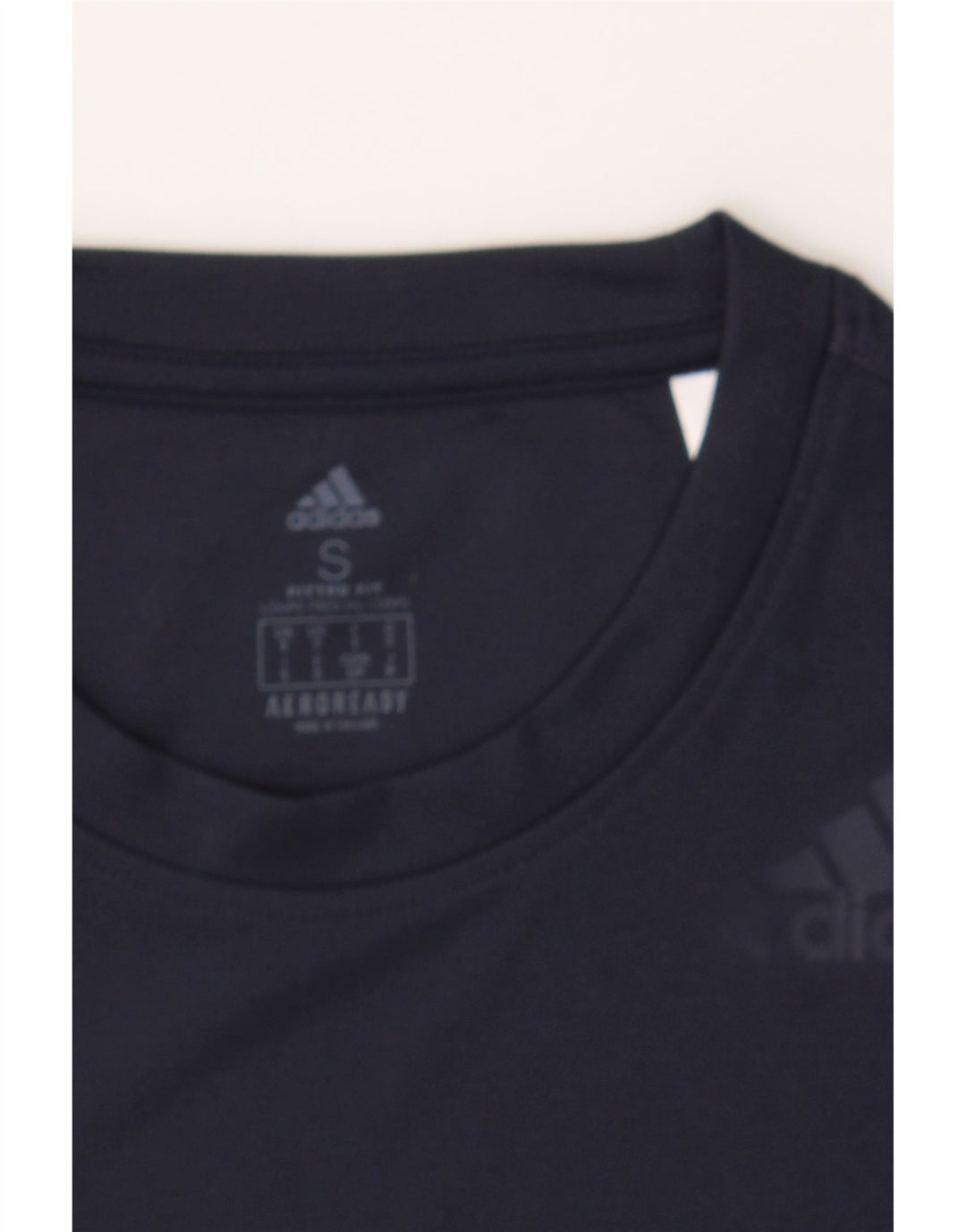 ADIDAS Mens Aeroready T-Shirt Top Small Navy Blue Vintage Adidas and Second-Hand Adidas from Messina Hembry 