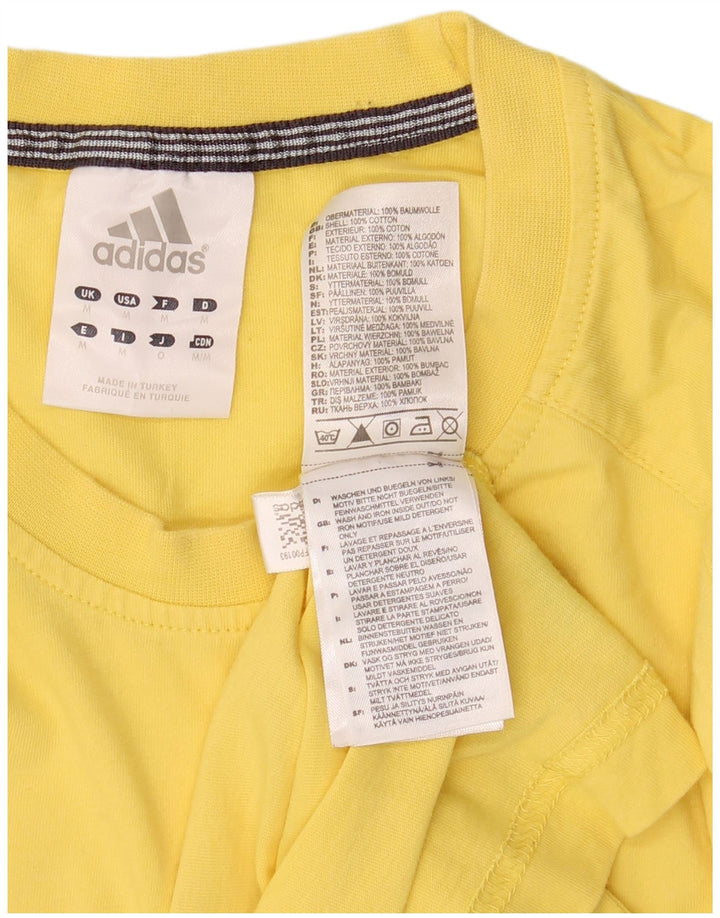 Tricou grafic pentru bărbați Adidas Top, bumbac galben mediu