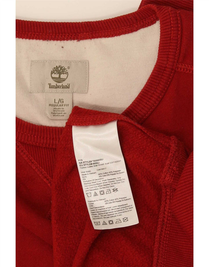 Pulover pentru bărbați Timberland Regular Fit, bumbac roșu mare