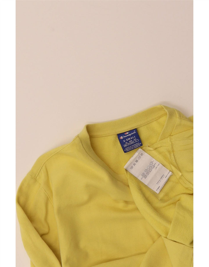 CHAMPION Mens Sweatshirt Jumper XS Yellow Cotton