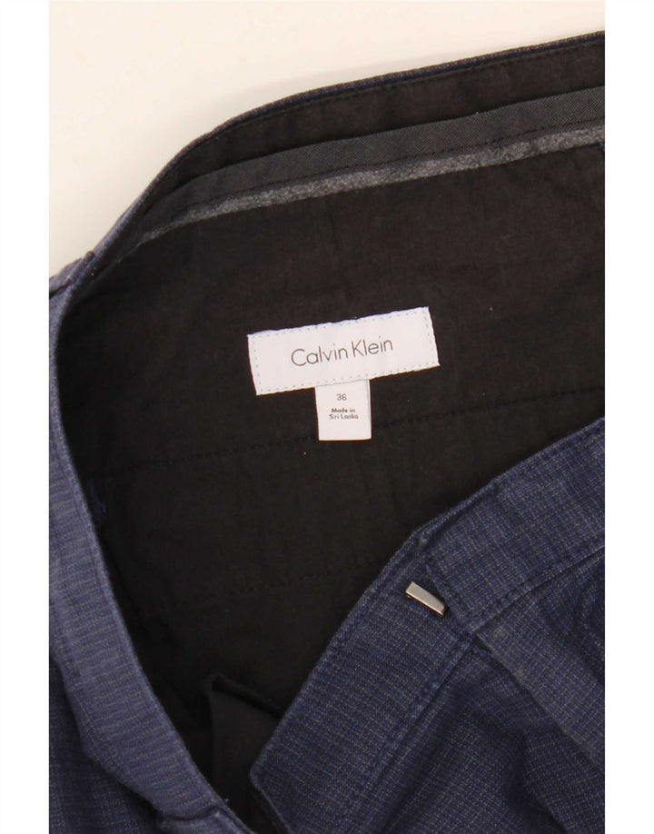 Pantaloni scurți chino pentru bărbați Calvin Klein W36, cu carouri mari bleumarin