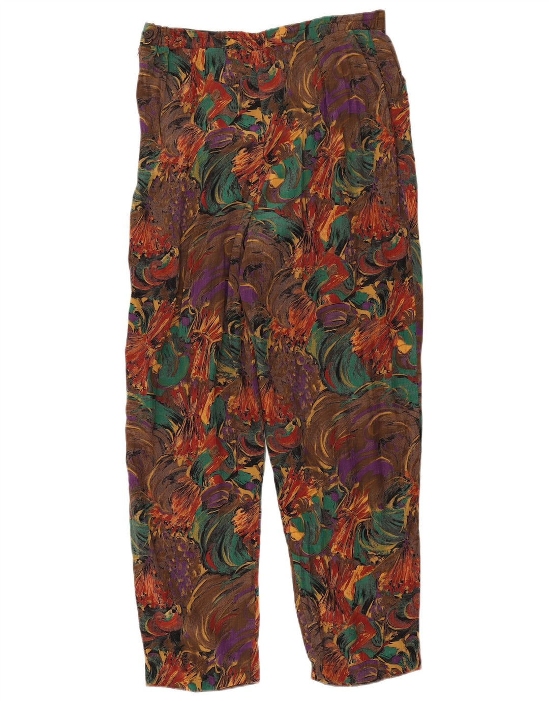 Pantaloni de damă de epocă, cu model abstract, cu șuruburi, W32 L29 maro