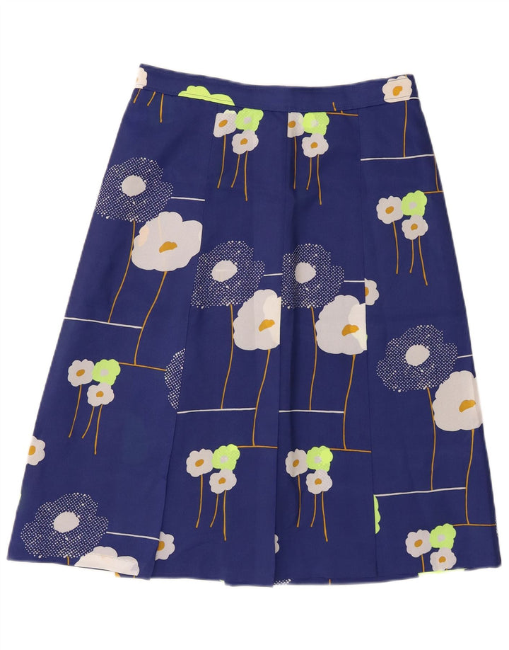 Fustă A-Line Vintage pentru femei W28 Medium Blue Floral