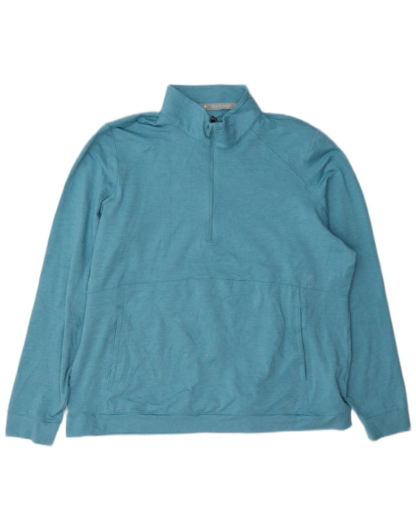Pulover pentru femei Puma, cu fermoar și gât, UK 20 2XL, poliester albastru