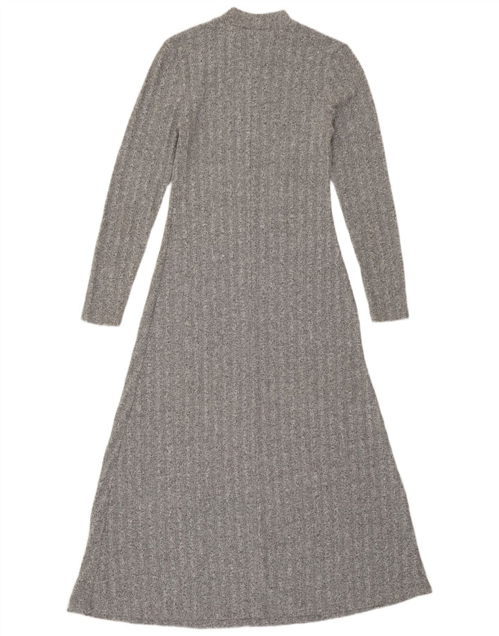 Rochie Maxi Jumper pentru Damă Zara UK 12 Medium Gri Poliester cu pături