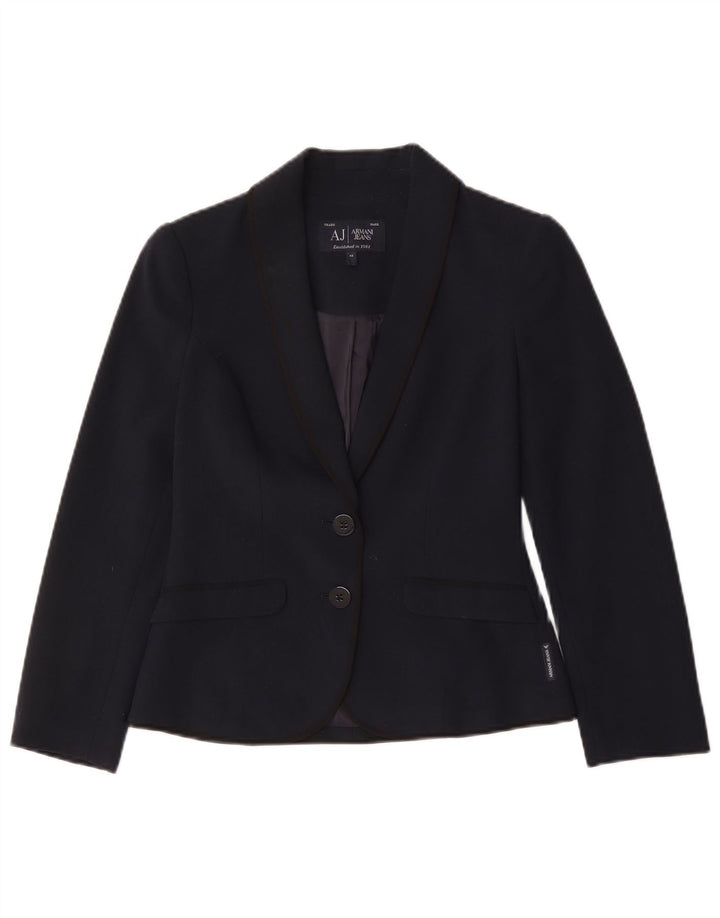 Jachetă Blazer pentru femei Armani Jeans cu 2 nasturi IT 40 Mic Bleumarin