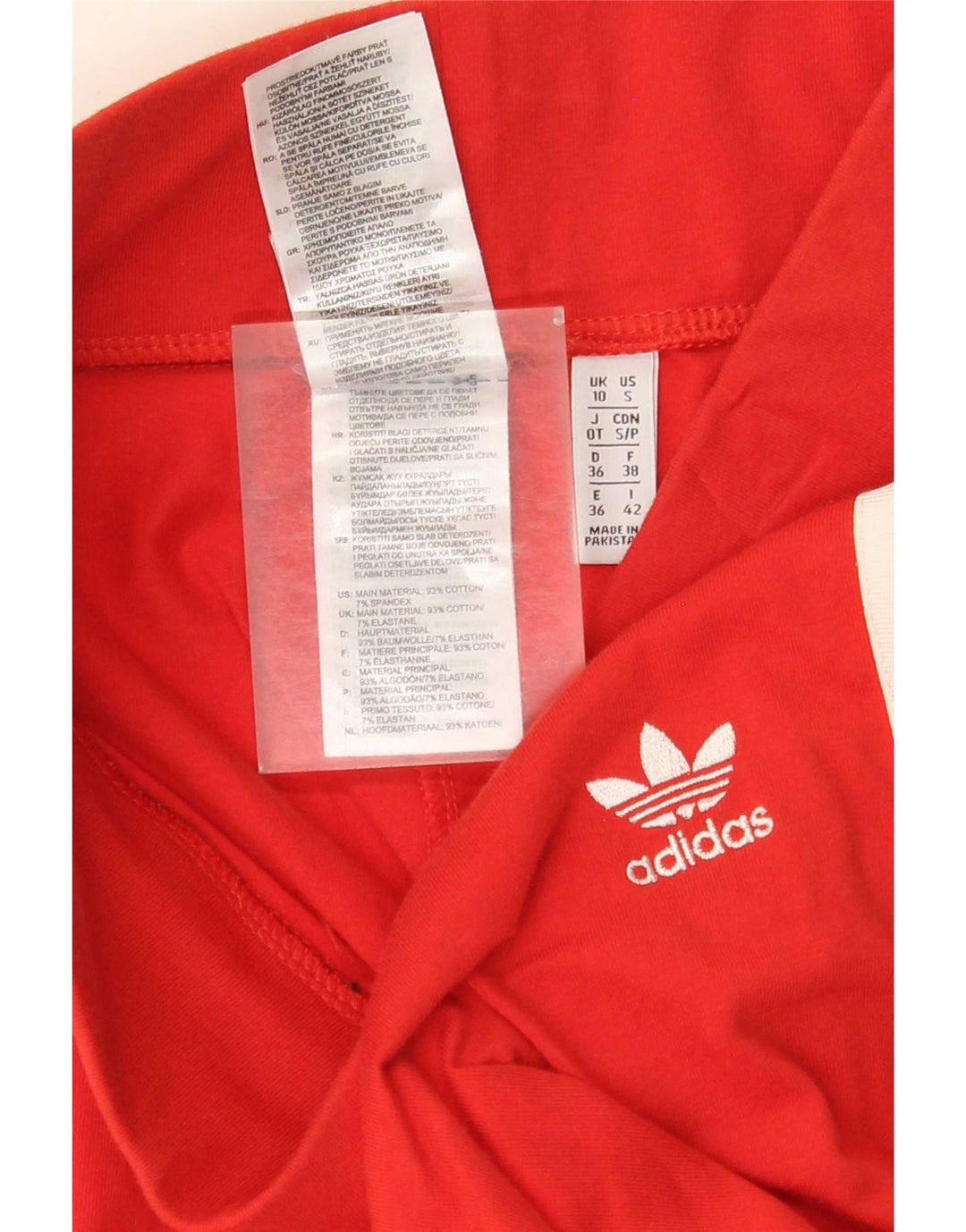 Leggings pentru femei Adidas UK 10 mic, roșu, bumbac
