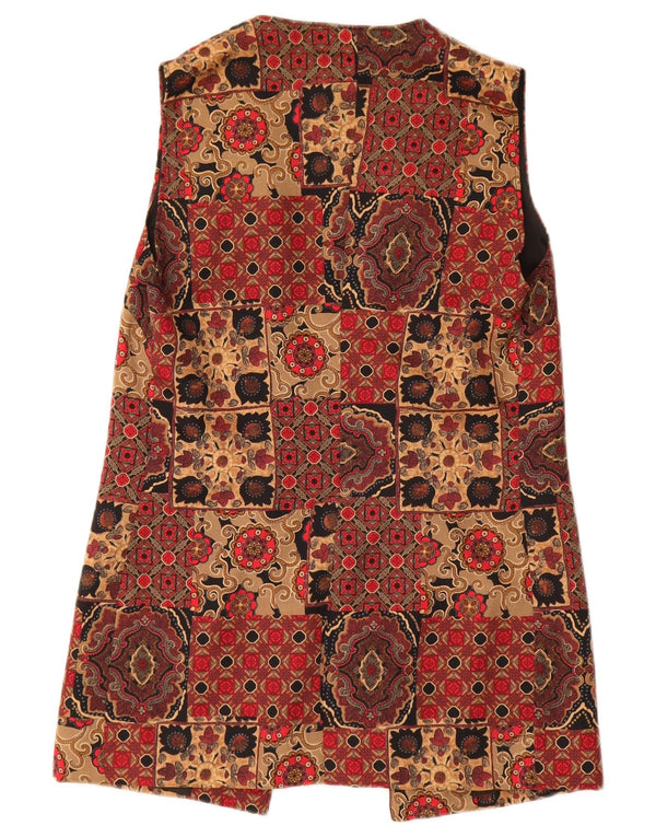 Vestă vintage pentru femei cu paragate UK 12 Medium Red Floral