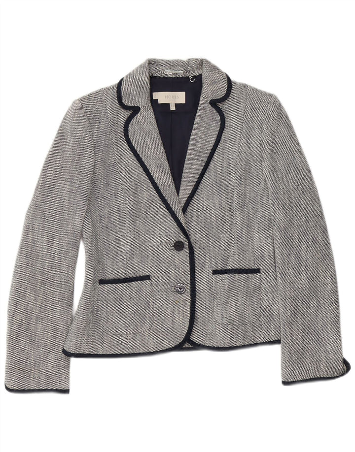Jachetă Hobbs pentru femei, cu 2 nasturi, UK 10, bumbac, albastru bleumarin