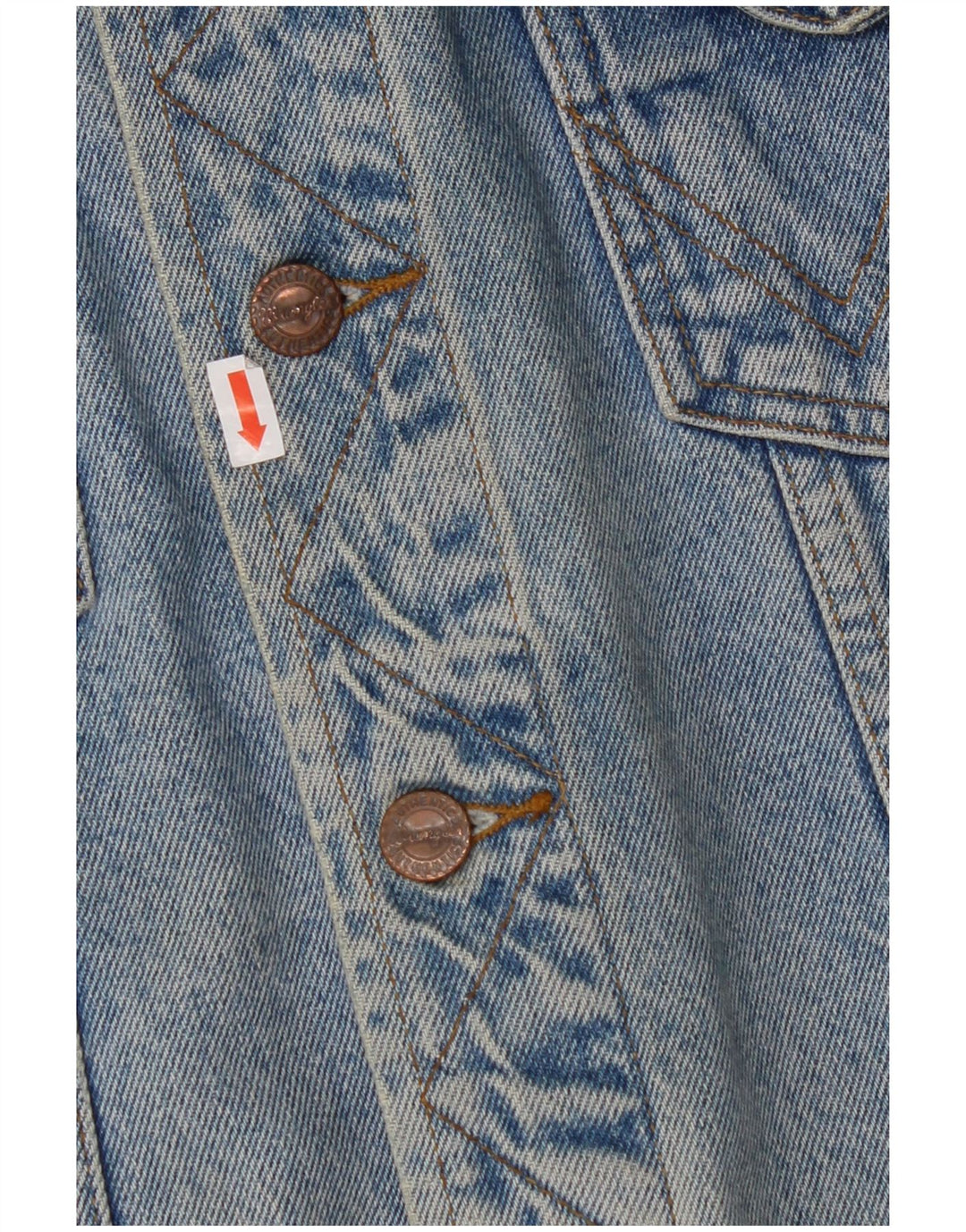 Gilet de denim WRANGLER pentru bărbați, cu tăiere largă, UK 36, bumbac albastru mic