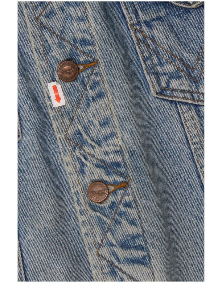 Gilet de denim WRANGLER pentru bărbați, cu tăiere largă, UK 36, bumbac albastru mic