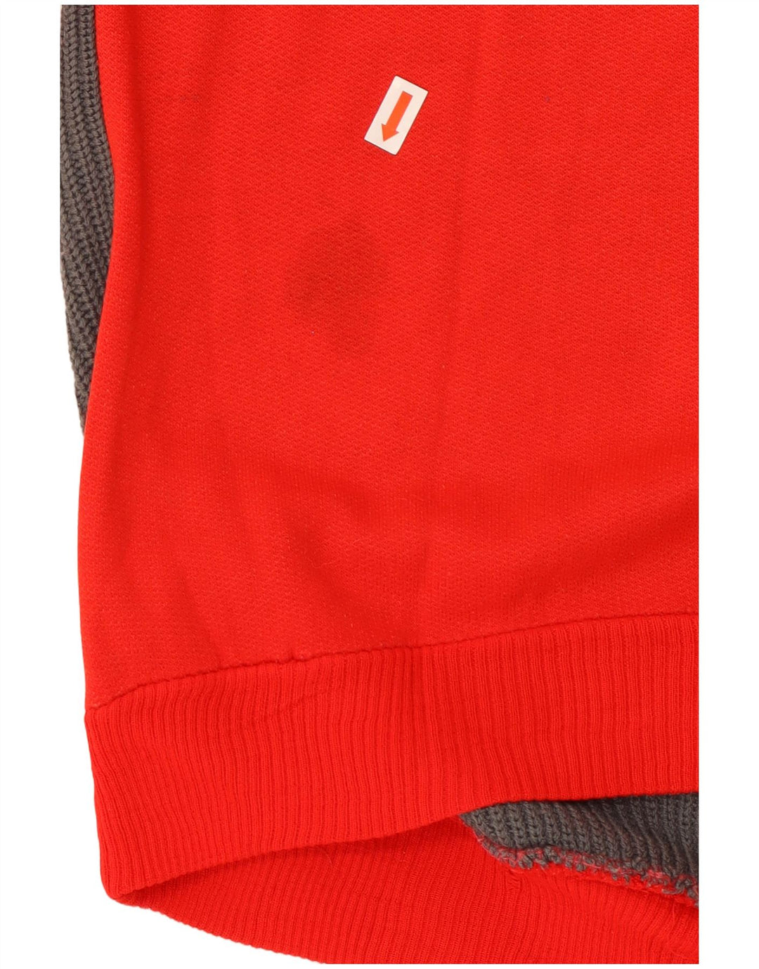 VINTAGE Hanorac pentru bărbați cu gât cu nasturi Pulover Medium Roșu Colorblock