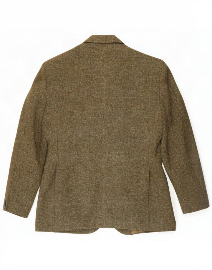 Jachetă pentru bărbați cu 2 nasturi Harris Tweed UK 38 Medium Green Flecked Wool