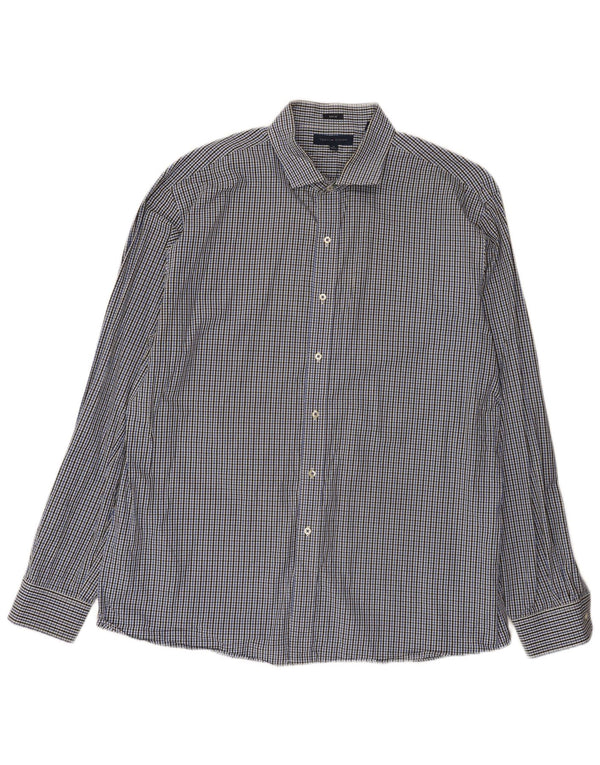 Cămașă pentru bărbați Tommy Hilfiger Slim Fit Mărimea 18 2XL Bumbac Vichy albastru