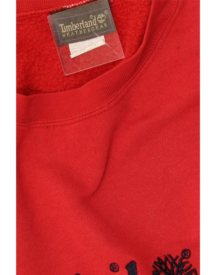 Hanorac grafic pentru bărbați Timberland Jumper Bumbac Roșu Mediu