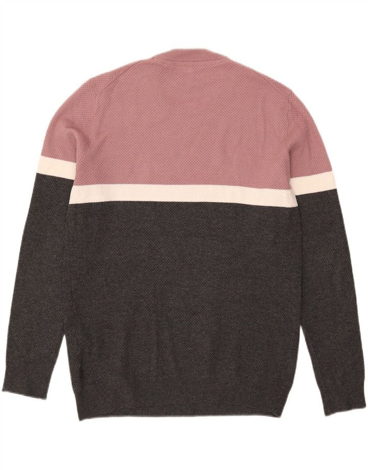 Pulover Ted Baker pentru bărbați, cu gât roșu, mărimea 3, mediu negru, color block