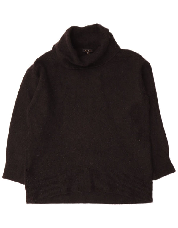 Massimo Dutti Pulover oversized cu gât rulat pentru femei UK 10 Small Black