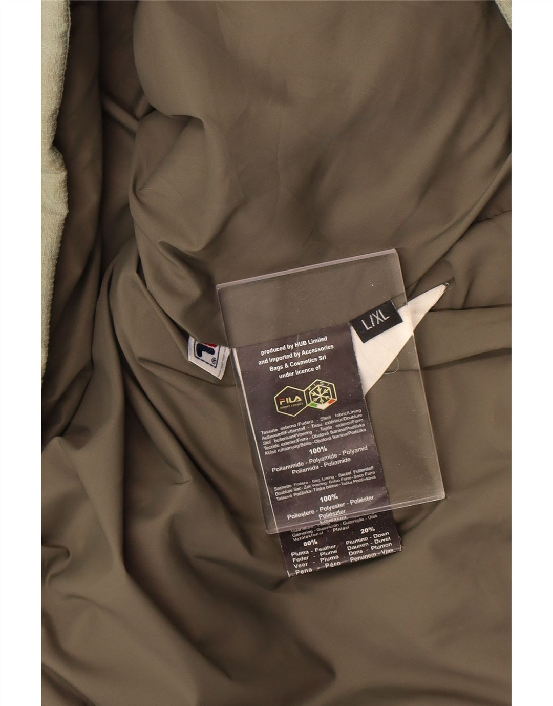 Jachetă căptușită cu glugă Fila pentru bărbați UK 40 Large Green