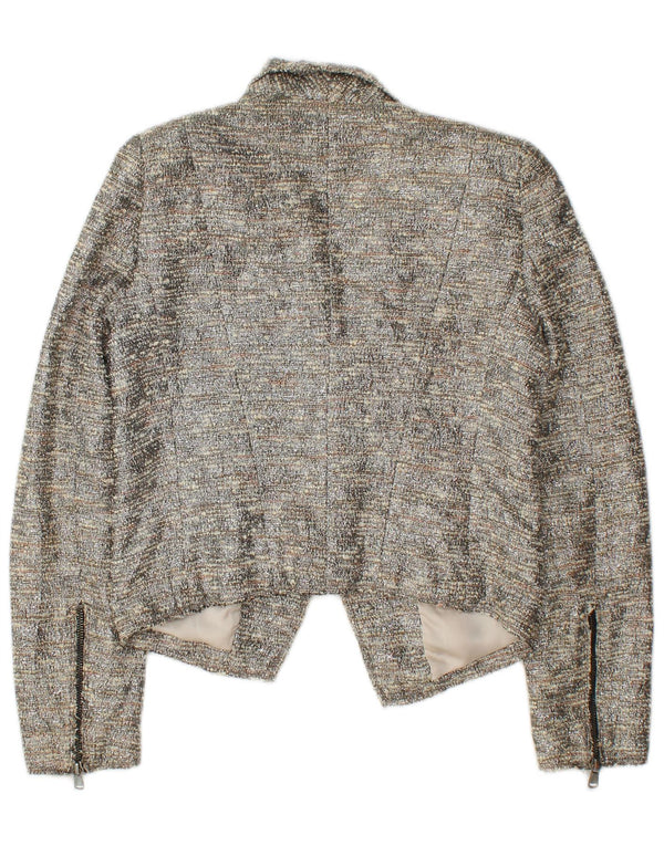 Jachetă Bolero deschisă pentru femei Zara UK 6 XS, bumbac cu pete gri