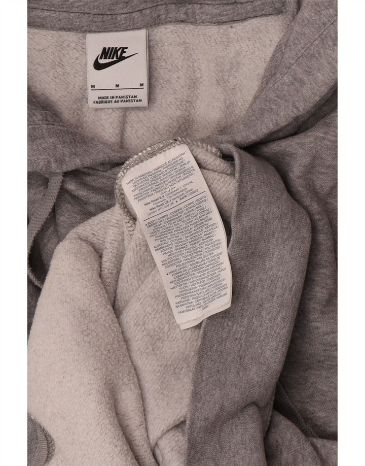 Pulover Nike pentru bărbați cu capota cu grafică, bumbac cu pete, gri mediu