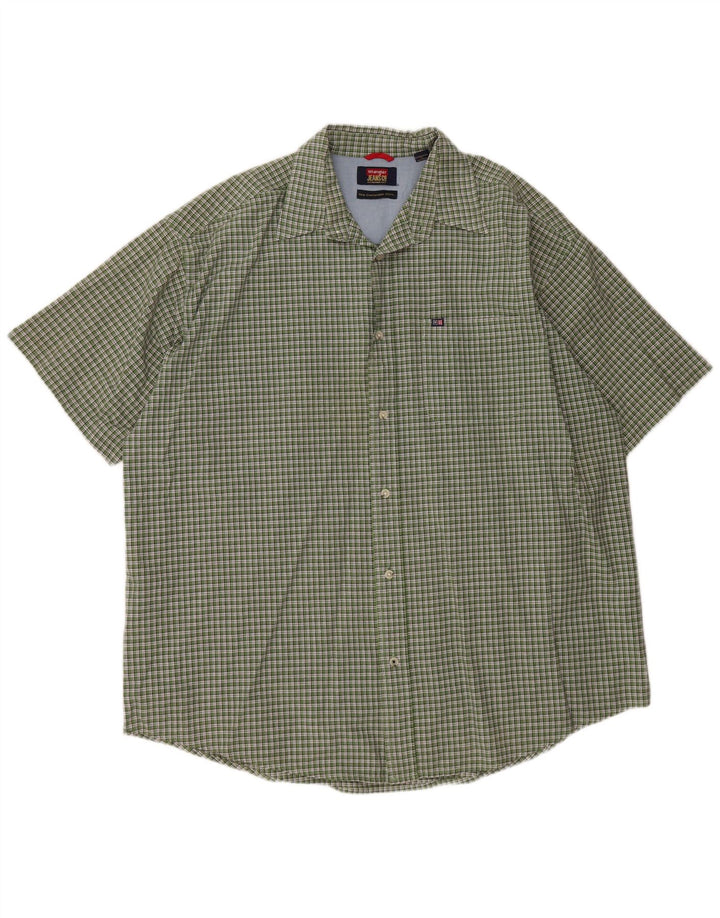Cămașă pentru bărbați Wrangler cu mânecă scurtă XL, bumbac verde check