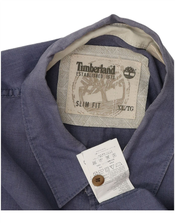 Cămașă Timberland cu mânecă scurtă pentru bărbați, XL, cânepă albastră