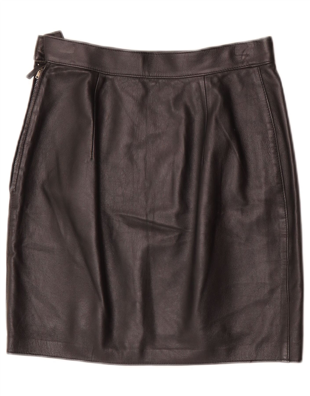 Fusta Mini din piele Vintage pentru femei W28 Medium Black
